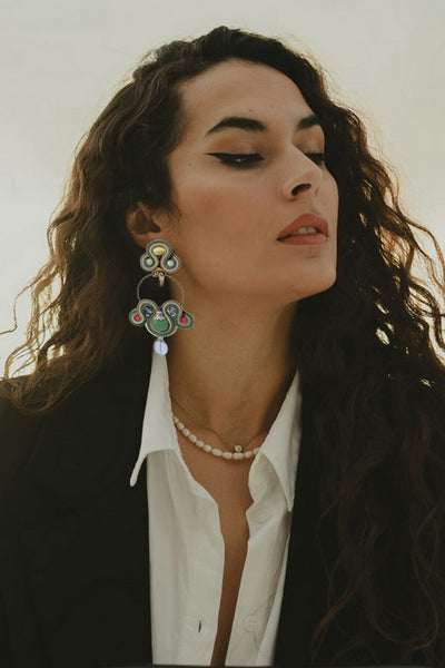 Forest Showy Hoop Earrings