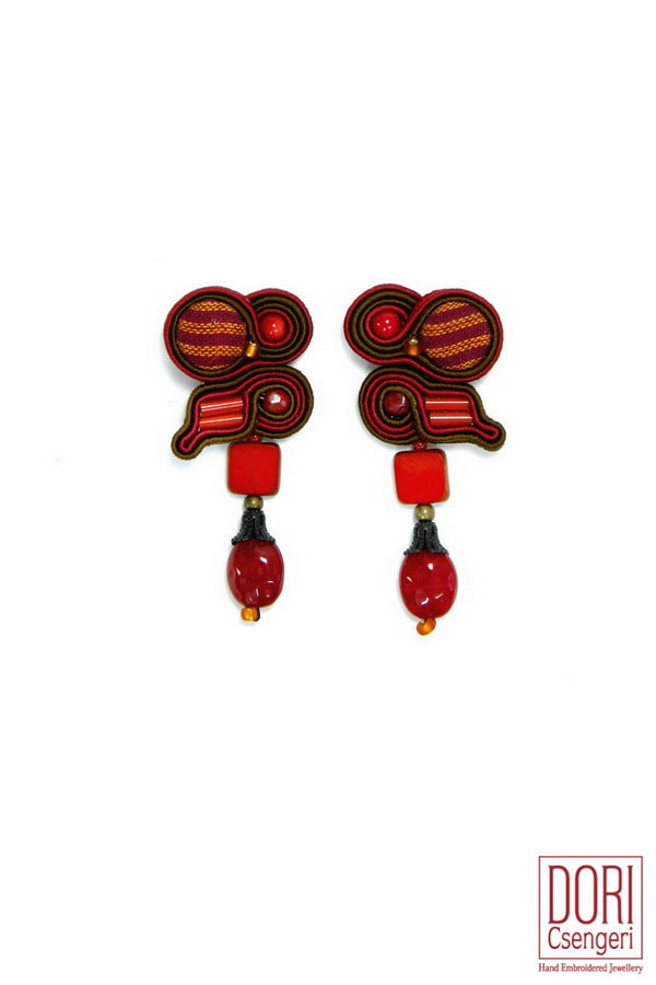 Stripes bordo Casual Earrings
