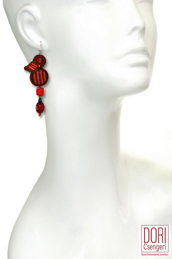 Stripes bordo stylish Earrings