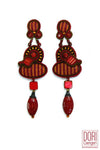 Stripes bordo Showy Earrings