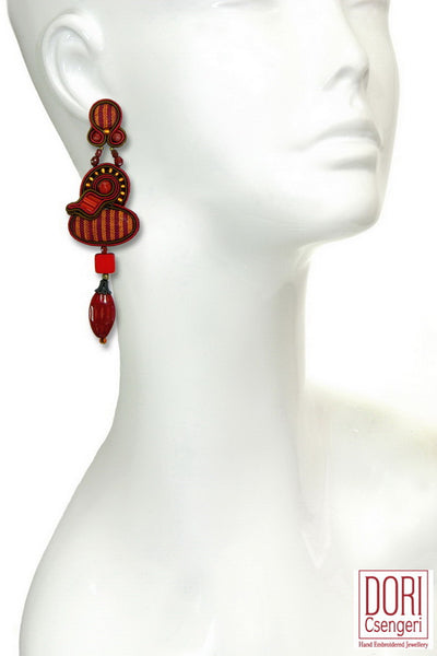 Stripes bordo Showy Earrings