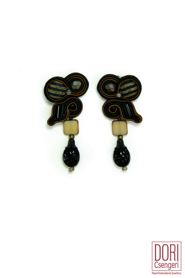 Stripes Black Casual Earrings
