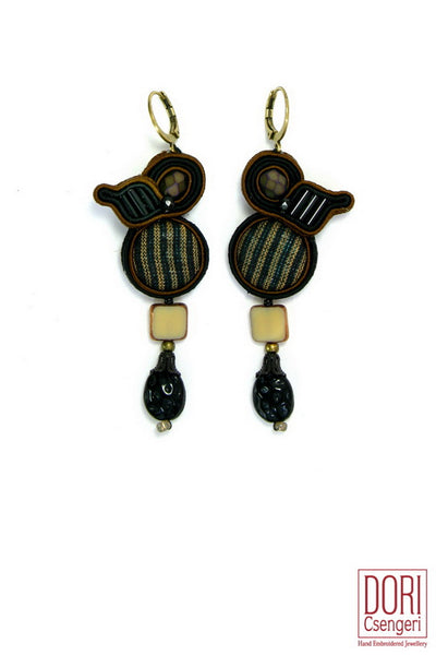 Stripes Black Stylish Earrings