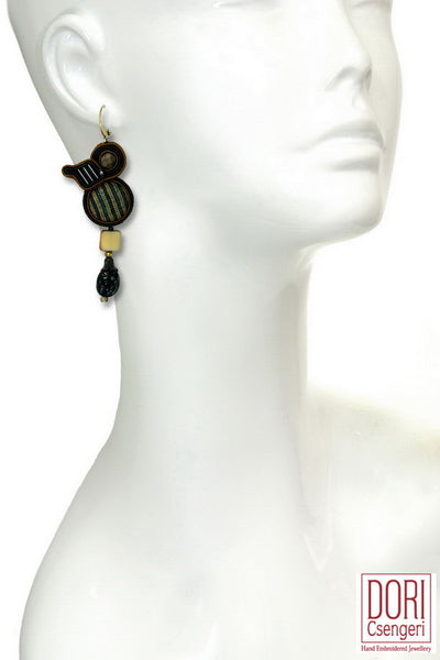 Stripes Black Stylish Earrings