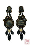 Stripes Black Showy Earrings