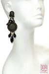 Stripes Black Showy Earrings