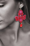 Vivid Red Statement Earrings
