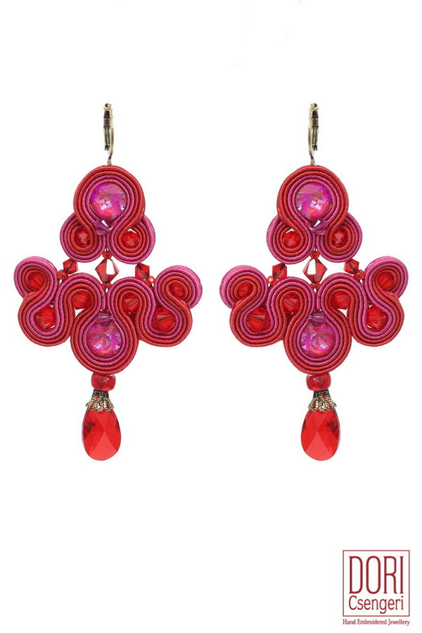 Vivid Red Statement Earrings