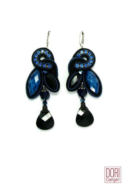 Blue Glam Drop Earrings