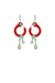 Hamsa Red String Hoop Earrings, Silver Hands