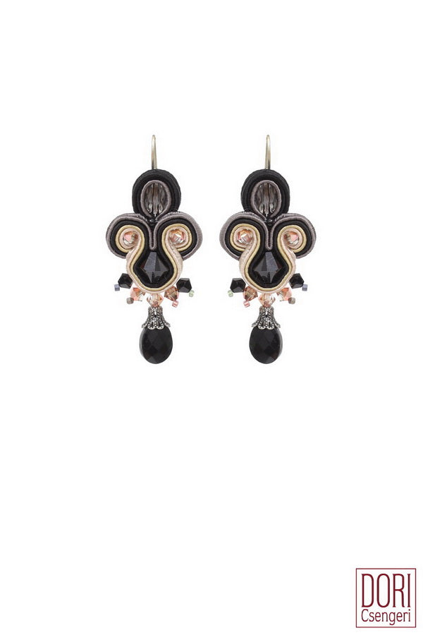 Black Mimosa Drop Earrings