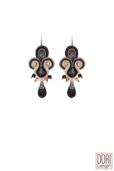 Black Mimosa Drop Earrings