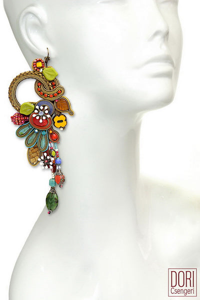 Collectable Naive Art Hoop & Dangles Earrings