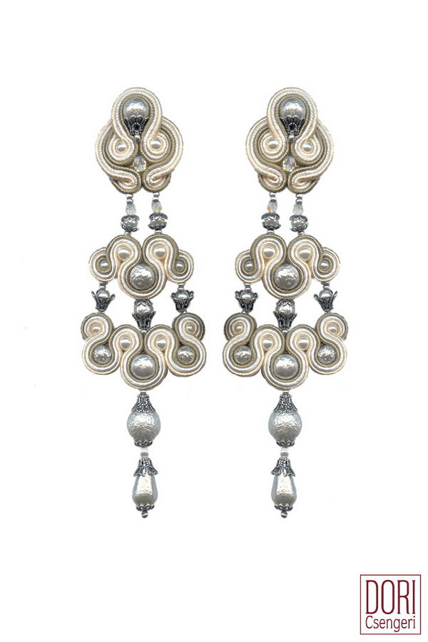 White Town Cascading Striking Earrings