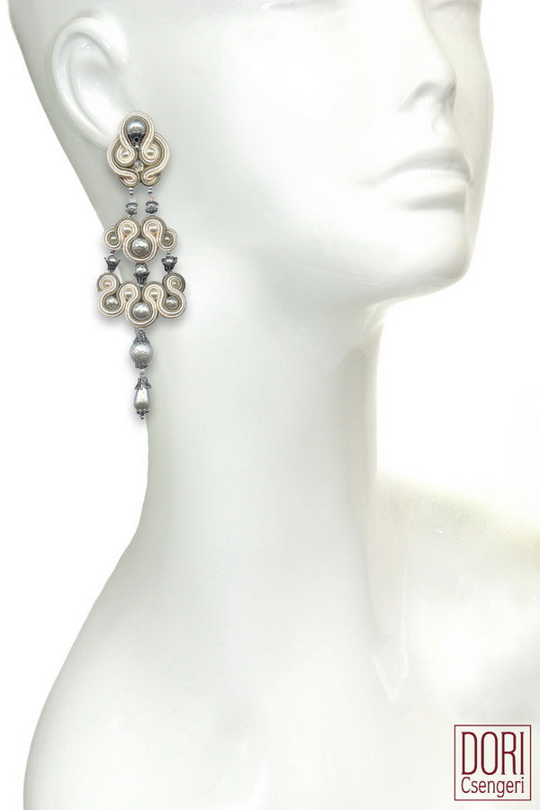 White Town Cascading Striking Earrings
